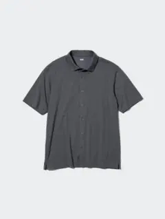 【新品未使用】ユニクロ エアリズムコットンフルオープンポロシャツ グレー S