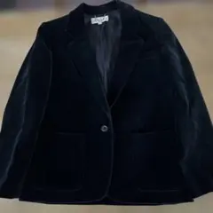 ベルベット ジャケット　黒　秋冬　テーラード　オシャレジャケット