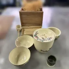 茶道・お点前セット 花柄 陶器製 清水焼 キッチン 食器 小物 格安