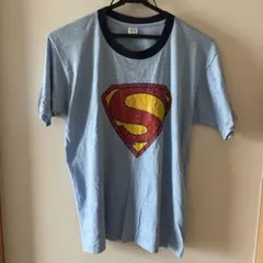 スーパーマン　プリント　リンガーTシャツ　80年代　シングルステッチ　USA製のサムネイル