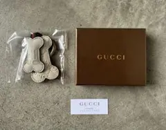 GUCCI グッチ ボーン型チャーム レザー キーホルダー キーリング 신품