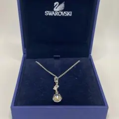 【美品】スワロフスキー ネックレス 3連 クリスタル ドロップ 箱・証明書付