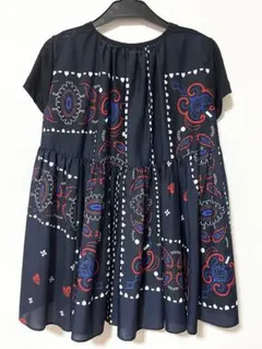 sacai - sacai バンダナ柄 Tシャツ ネイビー サイズ1 Sacai バンダナ柄Tシャツ（ネイビー）size 1 - メルカリ