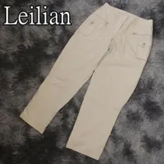 Leilian パラシュート パンツ 裾ファスナー付き アイボリー