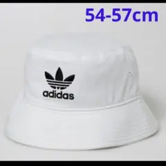 アディダスオリジナルス ハット　帽子　キッズ　バケットハット　白　レディース
