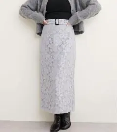 natural couture ナチュラルクチュール ラメレースナロースカート