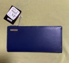 薄い長財布 紺色 long wallet 表素材-牛革 中素材-人口皮革