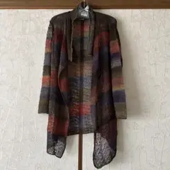 ☆新品☆佐藤繊維 イイネス 袖グラデーションデザインニットワンピース/М ☆新品☆佐藤繊維 イイネス 袖グラデーションデザインニット