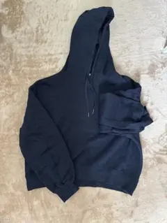 GU ネイビー フード付きパーカー　丈短め