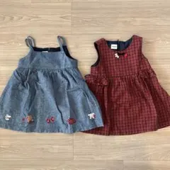 ⭐︎familiar ワンピース 2枚セット　ジャンパースカート 90
