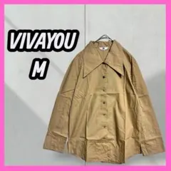 [VIVAYOU] ブラウス　長袖　ボタン　大襟　ベージュ　無地　シャツのサムネイル