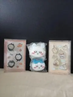 ちいかわ　シリコンミニポーチ　ぷくちゅるシール　ハチワレ　うさぎ　黒猫