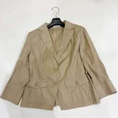 美品【ジャンニロジュディチェ】ジャケット (42) ベージュ 七分袖 きれいめ
