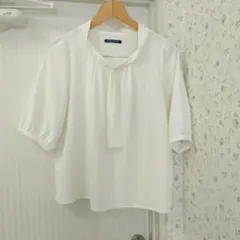 マーブルワルツ　白ブラウス ボウタイ襟　M～Lのサムネイル