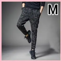 ジョガーパンツ 迷彩ズボン メンズ スキニー スエット ジャージ 韓国 M