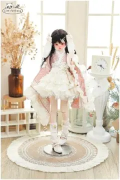 1/4 ドール用 和風 洋服 和洋折衷 メイド 和服 ピンク-C1210