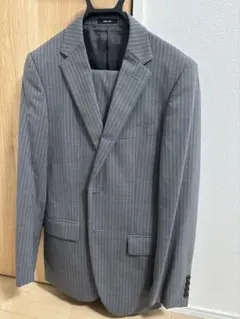 COMME CA ISM グレー ストライプ ビジネススーツ S