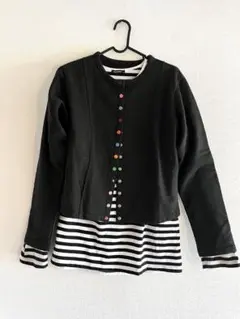 美品　アニエスベーカーディガンプレッション　マーブルボタン　サイズ2