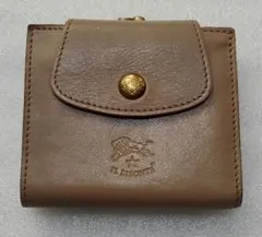 rima様　美品　IL BISONTE　二つ折り財布　ベージュ　がま口　ミニ財布