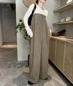 select MOCA byson ツイードベアロンパース ブラウンL