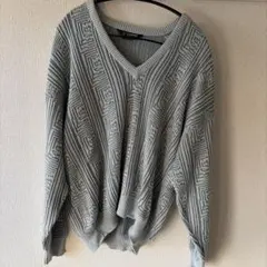 LAYPUN Vネックニット ブルー