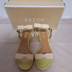 REZOY リボン付きアンクルストラップサンダル イエローのサムネイル