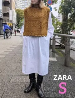新品ZARA テクスチャーニットベストS