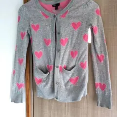 GapKids ハート柄カーディガン 140cm　綿100%