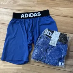 ADIDAS 青 ショートパンツ 3本ライン 新品