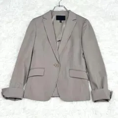 『美品』iCB オンワード樫山 テーラードジャケット ストレッチ L ベージュ