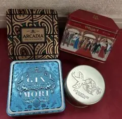 MAXIM'Sパリ モロゾフ LOCCITANE イラスト付き収納缶4缶セットのサムネイル