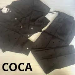 COCA セットアップ　ノーカラーJK ＋パンツ　ドット　入学入園卒業参観会