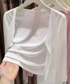 SHEIN ホワイト カーディガン L