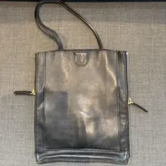MARNI レザー トートバッグ サイドジップ ブラック グリーンのサムネイル