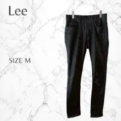 リー 日本製 牛革ラベル 着回し抜群 カジュアル ブラックデニムパンツ M