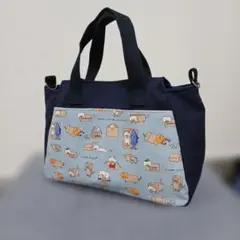 段ボール　猫　バルーントートバッグ　ショルダーバッグ　ハンドメイド