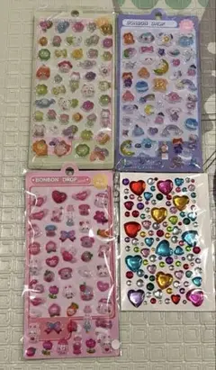 ぷくぷくシール ぷくキラ ボンボンドロップ シール 立体シール 4セット