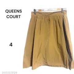 QUEENSCOURT クイーンズコート ブラウン フレアスカート 4 膝丈