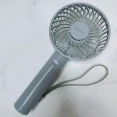 美品☆フランフラン ハンディファン 水色 ウェーブ ジェル シルバー
