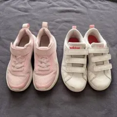 Nike ピンク スニーカー & adidas ホワイト スニーカー　17cm