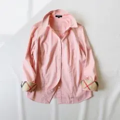 【美品】バーバリーロンドン　長袖シャツ　ノバチェック　ナイト＆ホース　ロゴ刺繍