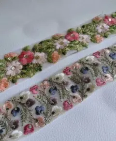 たけぱんだ様【オーダー品】インド刺繍リボンの補助ベルトと目印