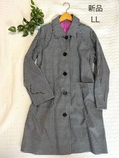 新品 ギンガムチェック トレンチコート LL