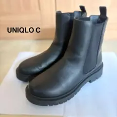 美品　UNIQLO C サイドゴアブーツ　ブーツ　黒　ブラック　ユニクロ　24