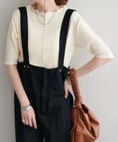 本日限定値下げ Discoat 前後2WAYリブメロー5分袖プルオーバーブラック