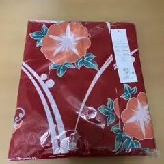赤花柄 浴衣 単品