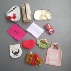 小物ポーチ/手提げ/ペットボトルカバー/化粧ポーチ等など11点 バラ購入大歓迎
