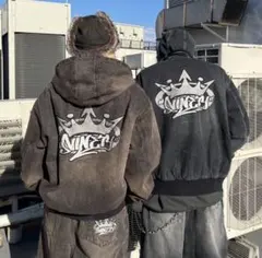 9090 ロゴプリント デニムジャケット Black セットアップ　値下げ交渉可