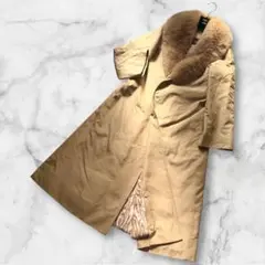 総丈119㎝‼︎ムーンバット　ファーコート　襟フォックスファー　本毛皮　ライナー