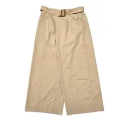 THE SHOP TK ワイドパンツ ベージュ バックゴム ベルト きれいめ L